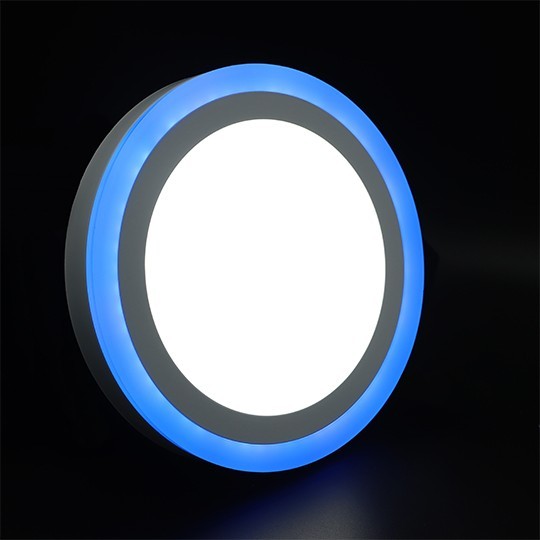 Nadgradni okrugli LED panel 18+6W 6500K+plava