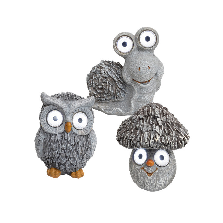 Solarna baštenska lampa "sova", "puž", "pečurka"